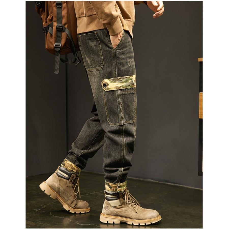 極太 デニム ジーンズ パンツ メンズ ルーズフィット B系 裏起毛 ヒップホップ ワイドパンツ HIPHOP バギーパンツ ロング 大きいサイズ