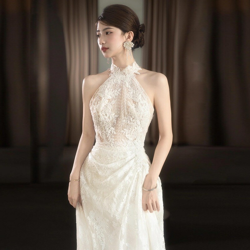 ウェディングドレス 二次会ドレス ホルターネック レース 白 ロングドレス ホワイト 結婚式ドレス 二次会 ウェディング ドレス レースドレス トレーンドレス Aライン 海外挙式 撮影 XS S M ウェディングドレス 二次会ドレス ホルターネック レース 白 ロングドレス ホワイト 結婚式ドレス 二次会 ウェディング ドレス レースドレス トレーンドレス Aライン 海外挙式 撮影 XS S M