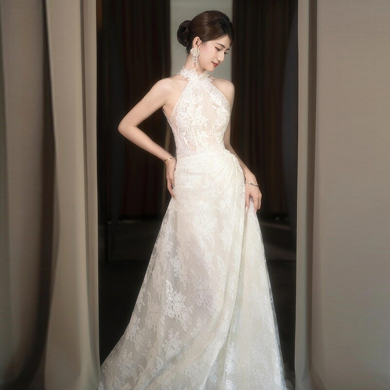 ウェディングドレス 二次会ドレス ホルターネック レース 白 ロングドレス ホワイト 結婚式ドレス 二次会 ウェディング ドレス レースドレス トレーンドレス Aライン 海外挙式 撮影 XS S M ウェディングドレス 二次会ドレス ホルターネック レース 白 ロングドレス ホワイト 結婚式ドレス 二次会 ウェディング ドレス レースドレス トレーンドレス Aライン 海外挙式 撮影 XS S M