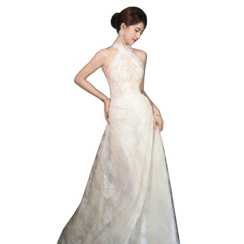 ウェディングドレス 二次会ドレス ホルターネック レース 白 ロングドレス ホワイト 結婚式ドレス 二次会 ウェディング ドレス レースドレス トレーンドレス Aライン 海外挙式 撮影 XS S M ウェディングドレス 二次会ドレス ホルターネック レース 白 ロングドレス ホワイト 結婚式ドレス 二次会 ウェディング ドレス レースドレス トレーンドレス Aライン 海外挙式 撮影 XS S M