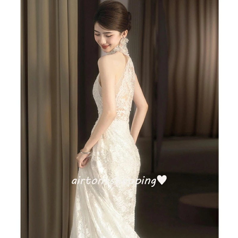 ウェディングドレス 二次会ドレス ホルターネック レース 白 ロングドレス ホワイト 結婚式ドレス 二次会 ウェディング ドレス レースドレス トレーンドレス Aライン 海外挙式 撮影 XS S M ウェディングドレス 二次会ドレス ホルターネック レース 白 ロングドレス ホワイト 結婚式ドレス 二次会 ウェディング ドレス レースドレス トレーンドレス Aライン 海外挙式 撮影 XS S M