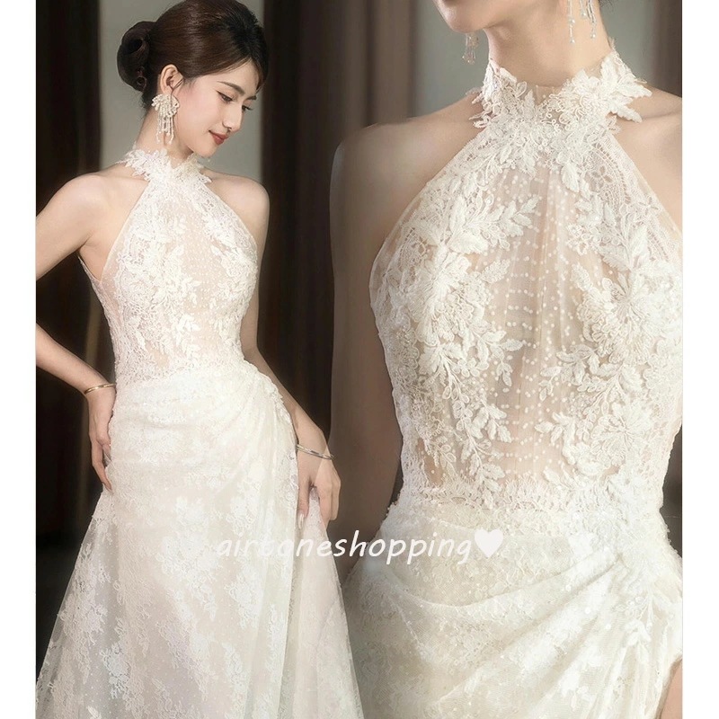 ウェディングドレス 二次会ドレス ホルターネック レース 白 ロングドレス ホワイト 結婚式ドレス 二次会 ウェディング ドレス レースドレス トレーンドレス Aライン 海外挙式 撮影 XS S M ウェディングドレス 二次会ドレス ホルターネック レース 白 ロングドレス ホワイト 結婚式ドレス 二次会 ウェディング ドレス レースドレス トレーンドレス Aライン 海外挙式 撮影 XS S M