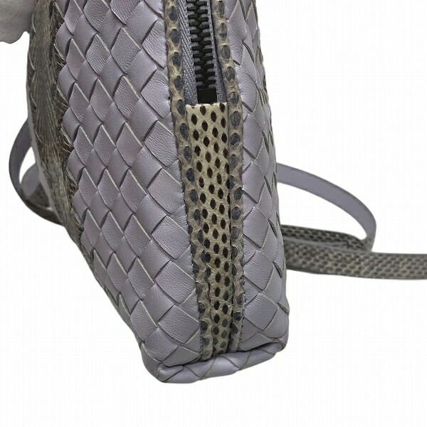 ボッテガ・ヴェネタ イントレチャート レザー パイソン バッグ ショルダーバッグ 【中古】 ボッテガ・ヴェネタ イントレチャート レザー パイソン バッグ ショルダーバッグ 【中古】