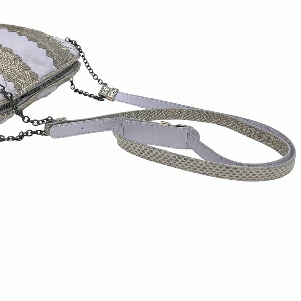 ボッテガ・ヴェネタ イントレチャート レザー パイソン バッグ ショルダーバッグ 【中古】 ボッテガ・ヴェネタ イントレチャート レザー パイソン バッグ ショルダーバッグ 【中古】