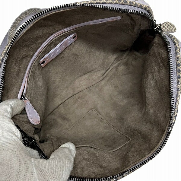 ボッテガ・ヴェネタ イントレチャート レザー パイソン バッグ ショルダーバッグ 【中古】 ボッテガ・ヴェネタ イントレチャート レザー パイソン バッグ ショルダーバッグ 【中古】