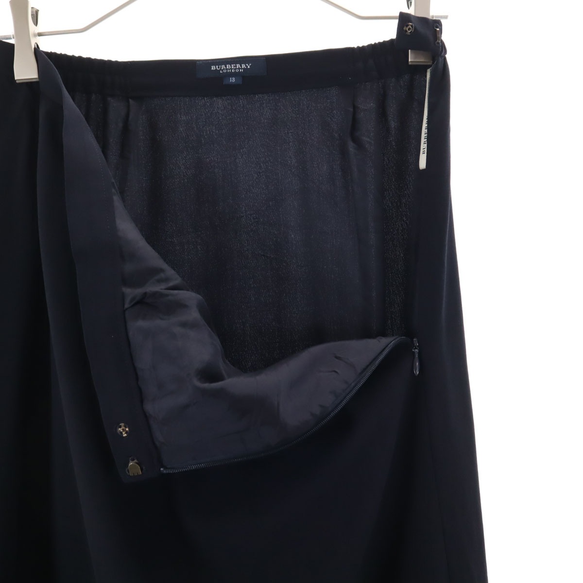 スカートスーツ 上下セットアップ 13 ネイビー系 比翼 レディース 古着 スカートスーツ 上下セットアップ 13 ネイビー系 比翼 レディース 古着