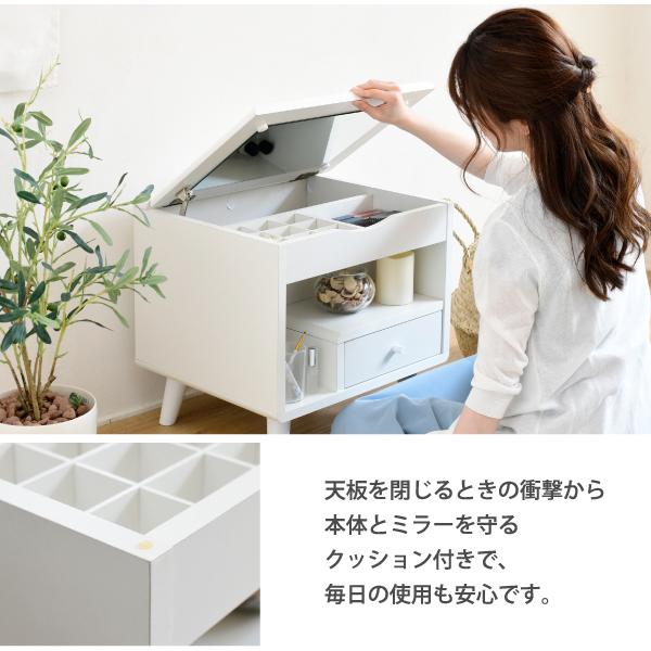 ドレッサー 鏡 ミラー 収納スペース 大容量 引き出し テーブル デスク 机 コンパクト 省スペース 小さい ミニ かわいい おしゃれ 収納 棚 木目 北欧 1人暮らし