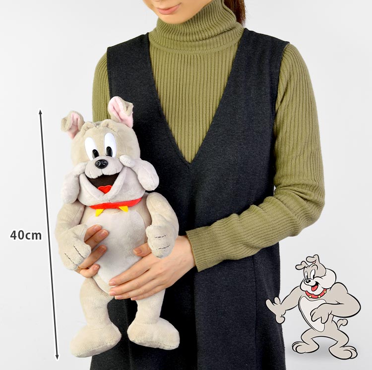 トムとジェリー ぬいぐるみ スパイク キャラクター グッズ かわいい トム＆ジェリー かわいい おすわり 40cm 灰色 グレー 誕生日 クリスマス プレゼント ギフト