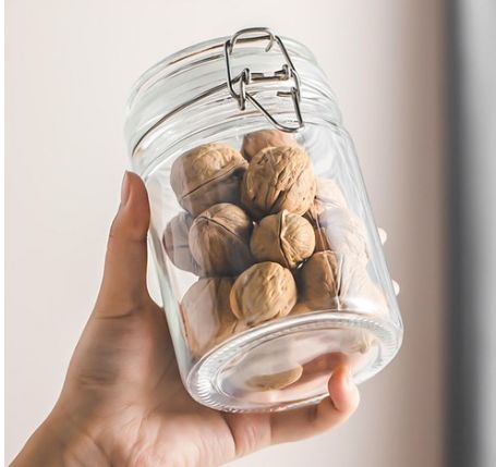 チャイナダ 多用途 密閉 ガラス瓶 薄型 800ml 4個 チャイナダ 多用途 密閉 ガラス瓶 薄型 800ml 4個