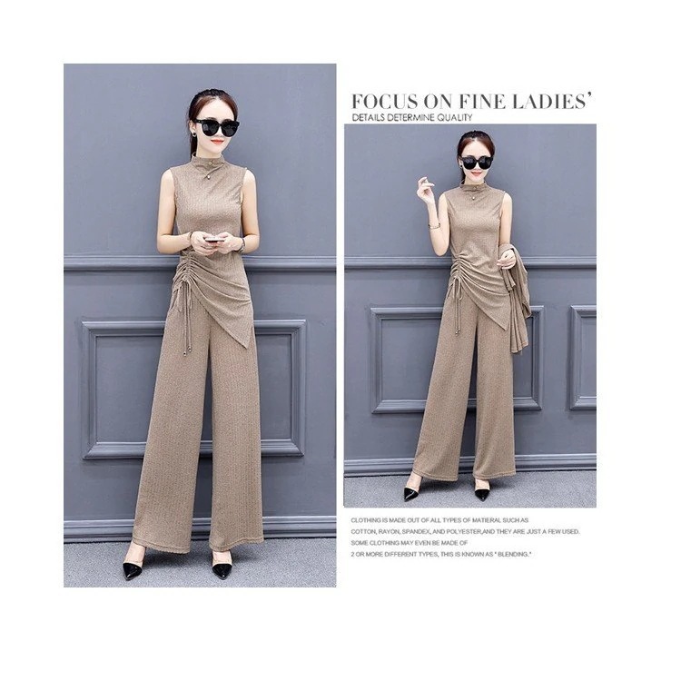 セットアップレディース3点セットトップスカーディガン長袖ガウチョパンツフォーマル大き