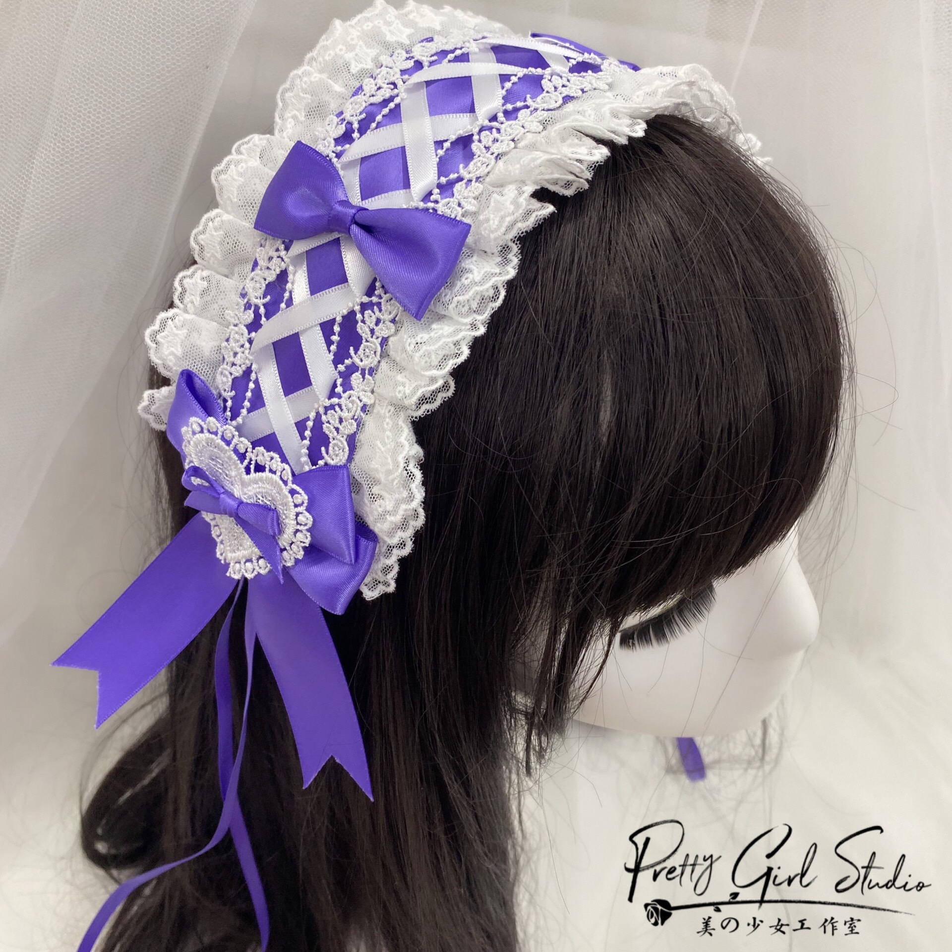 紫のロリータヘアアクセサリーロリータヘアピンKC雲の歌apZiyunリトルホワイトクラウドヘアアクセ