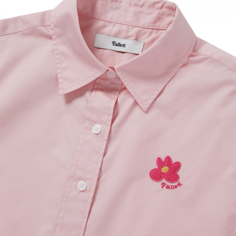 FALLETTフラワーポイントクロップシャツピンク