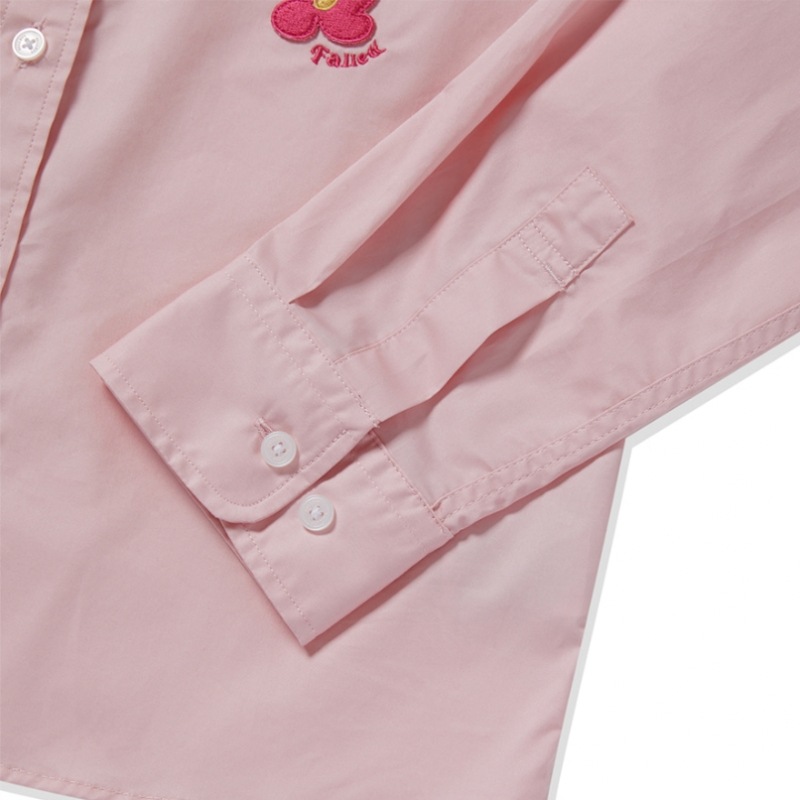 FALLETTフラワーポイントクロップシャツピンク