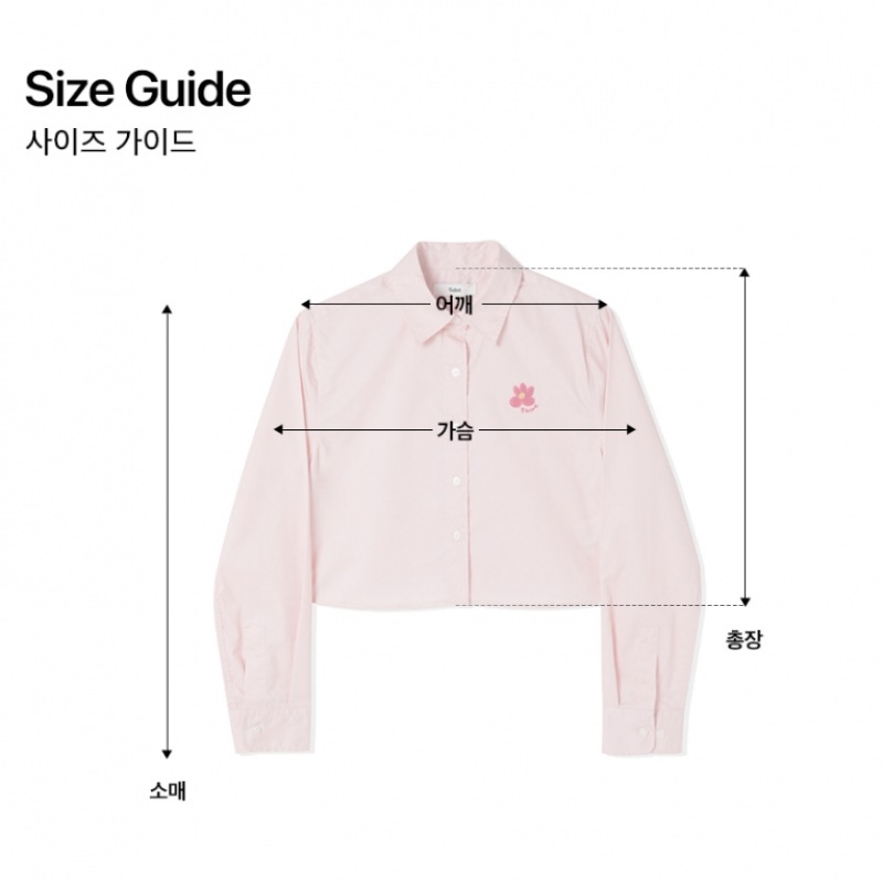 FALLETTフラワーポイントクロップシャツピンク