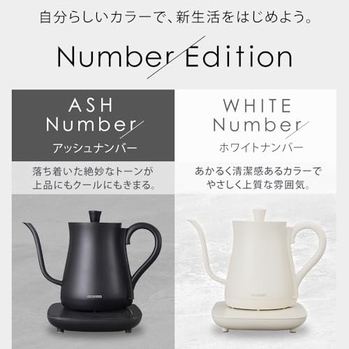電気ケトル 0.6L ドリップ 10段階温度調節付 保温設定付 ホワイト IKE-C601T-CW