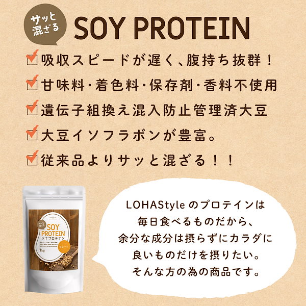 Qoo10] ロハスタイル ソイプロテイン 大豆プロテイン 1kg（