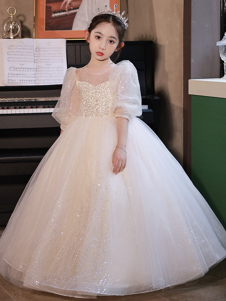 子供用ドレスフラワーガールプリンセスドレス2025ガールズバースデーホストピアノショーサマー 子供用ドレスフラワーガールプリンセスドレス2025ガールズバースデーホストピアノショーサマー