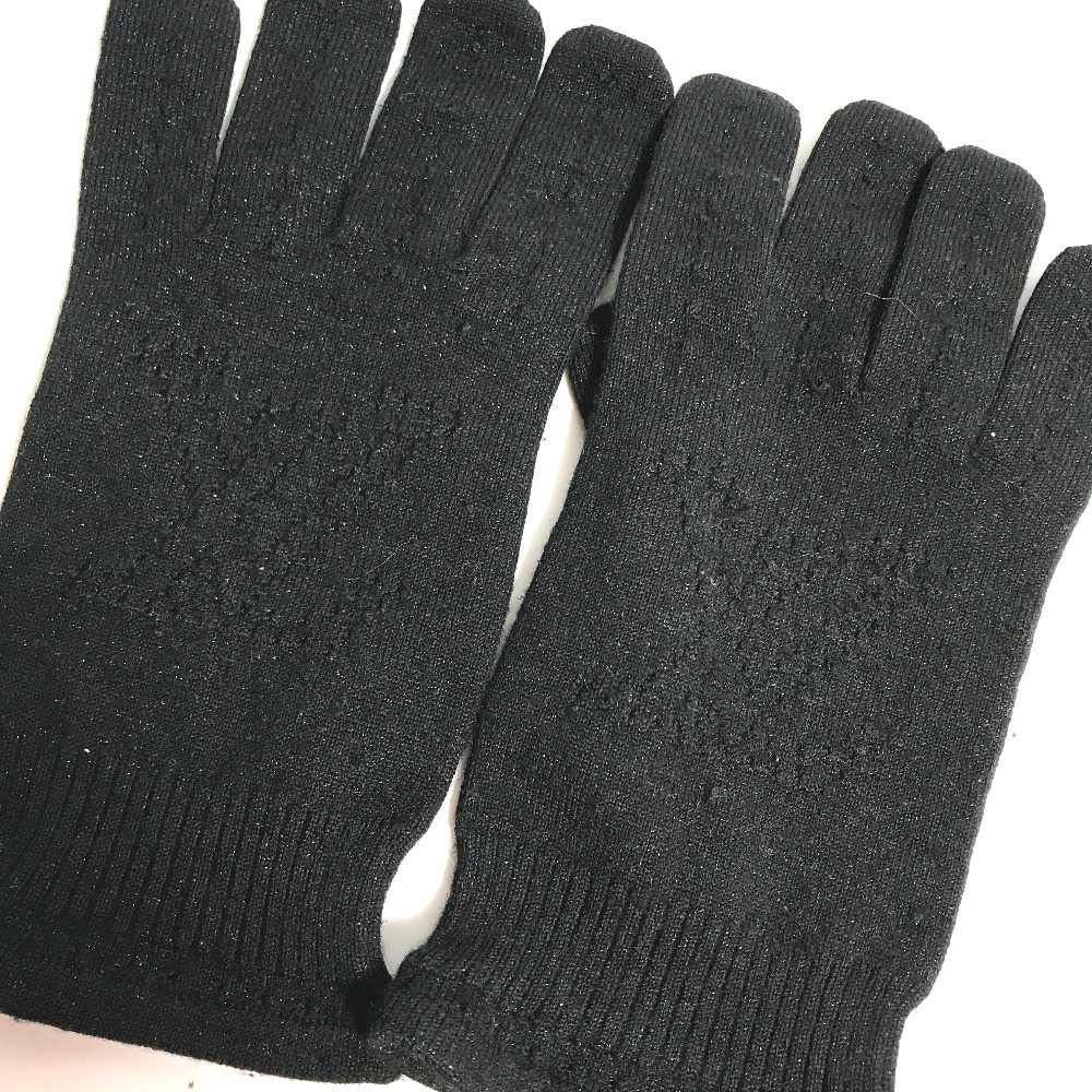 エルメス トリマイヨン H柄 ニットグローブ 手袋 ブラック カシミヤ100% エルメス トリマイヨン H柄 ニットグローブ 手袋 ブラック