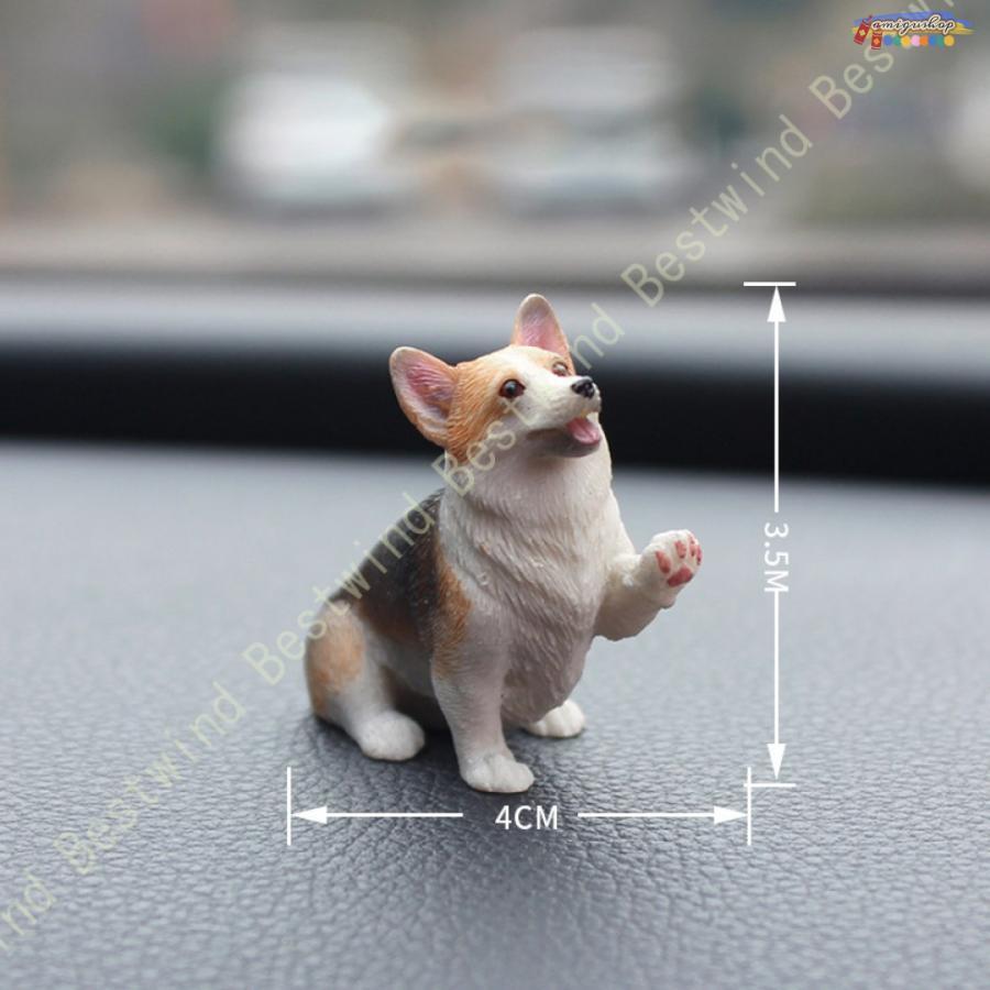 カーデコレーション 家の装飾 おきもの 可愛い 癒し 車内置物 アニマルオブジェ オーナメント 車飾り 車載用 本物そっくり犬 置物 3匹セット 可愛い 階段
