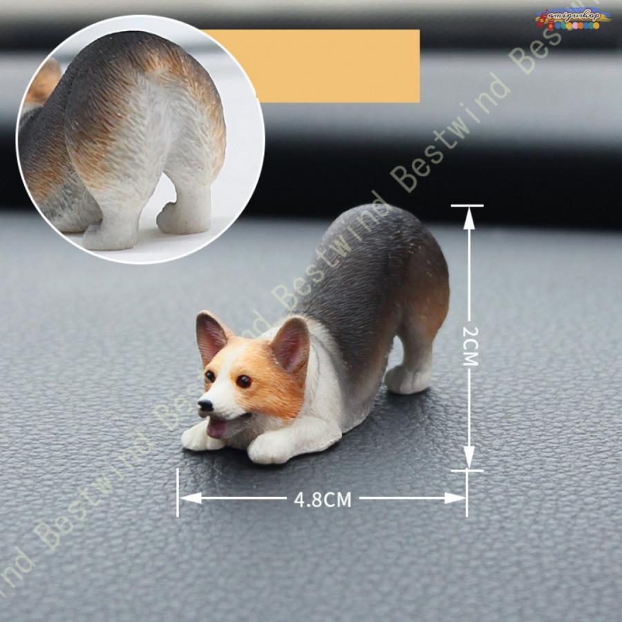 カーデコレーション 家の装飾 おきもの 可愛い 癒し 車内置物 アニマルオブジェ オーナメント 車飾り 車載用 本物そっくり犬 置物 3匹セット 可愛い 階段