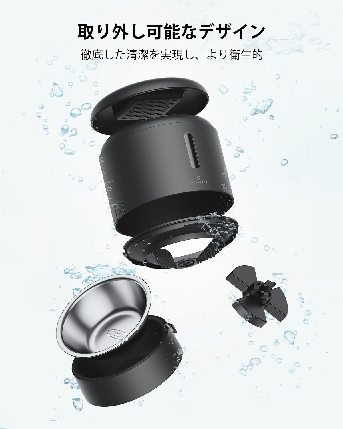 PETLIBRO 自動給餌器 猫 中小型犬用 定時定量 1日6食 自動餌やり機 ４重鮮度保持 ツイストロック式蓋 水洗い可能 餌詰まり防止機能付き ステンレス製ボウル 手動給餌可 録音可 タイマー式