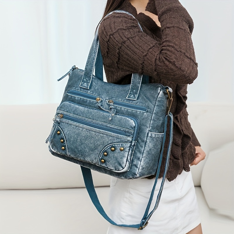 レトロデザインハンドバッグ取り外し可能ショルダーストラップ多機能ポケット レトロデザインハンドバッグ取り外し可能ショルダーストラップ多機能ポケット