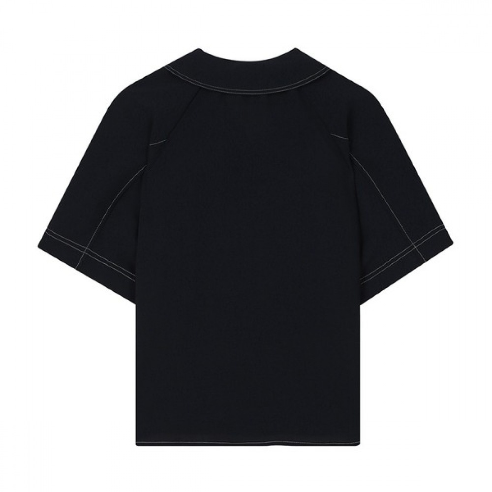 [ベスティヴェリ] ステッチカラーハーフブラウス (BIBAF7409)