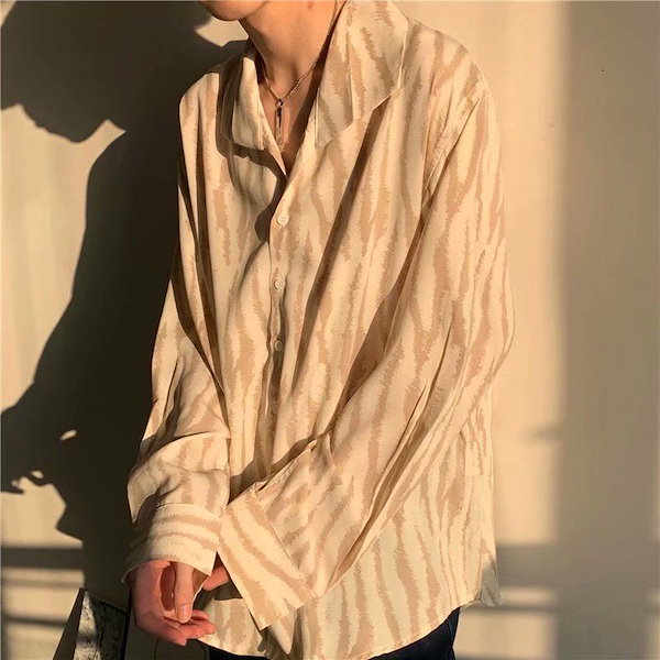 Qoo10] 春の新作 ゼブラ柄 長袖 シャツ メンズ