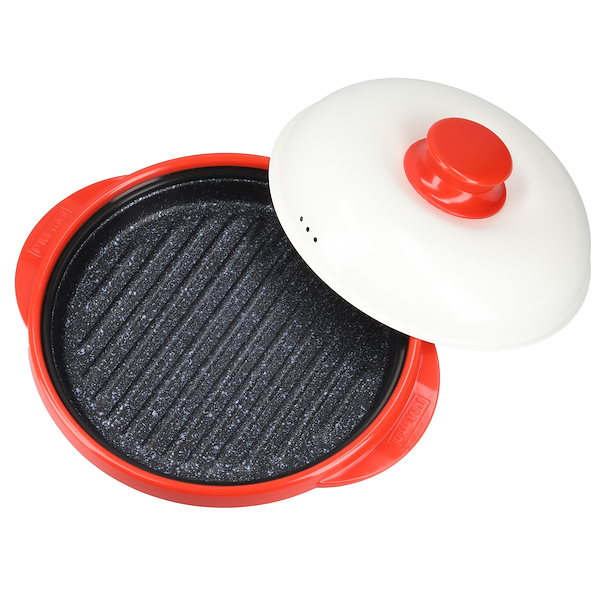 新品】レンジメートプロ RANGEMATE PRO 蓋付きグリル 中型 赤/白