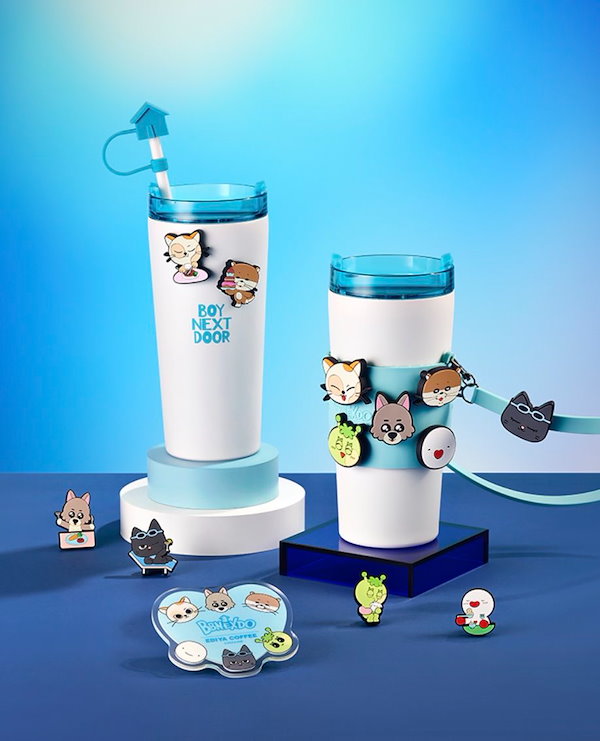EDIYA BOY NEXT DOOR タンブラー　カップホルダー Qoo10] HYBE 【BOYNEXTDOOR × EDIYA