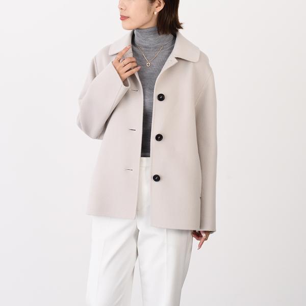 アウター コート LILY リリー ウール ジャケット レディース ベージュ フロントボタン留め サイドポケット 防寒 秋 冬 アウター コート LILY リリー ウール ジャケット レディース ベージュ フロントボタン留め サイドポケット 防寒 秋 冬