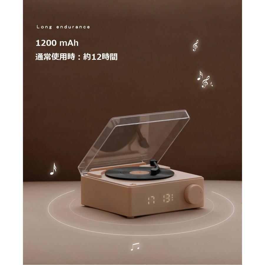 【即納】置き時計 多機能 LED 目覚まし時計 おしゃれ デジタル Bluetooth スピーカー 可愛い レトロ レコード型 コンパクト北欧