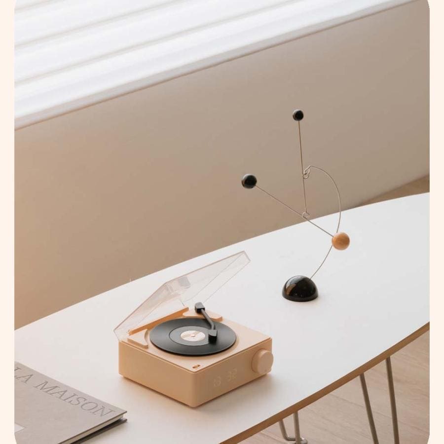 【即納】置き時計 多機能 LED 目覚まし時計 おしゃれ デジタル Bluetooth スピーカー 可愛い レトロ レコード型 コンパクト北欧