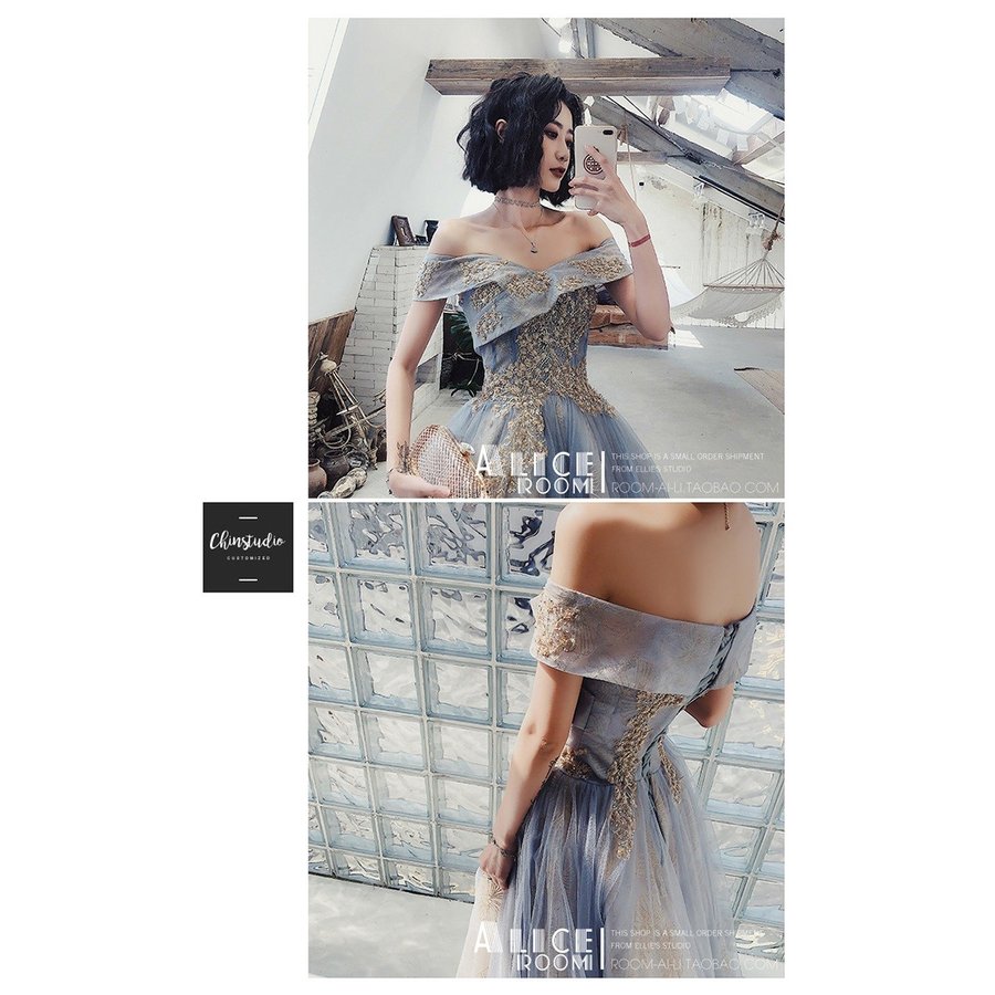 ウェディングドレス レディース ボートネック 刺繍花柄 姫系ドレス 肩出し 結婚式/二次会/成人式/ ウェディングドレス レディース ボートネック 刺繍花柄 姫系ドレス 肩出し 結婚式/二次会/成人式/