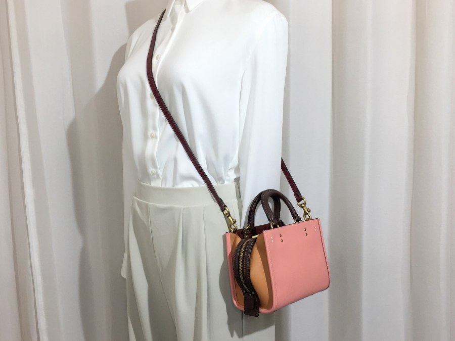 ハンドバッグ 2way ショルダーバッグ ローグ17 レザー ピンク 【中古品】