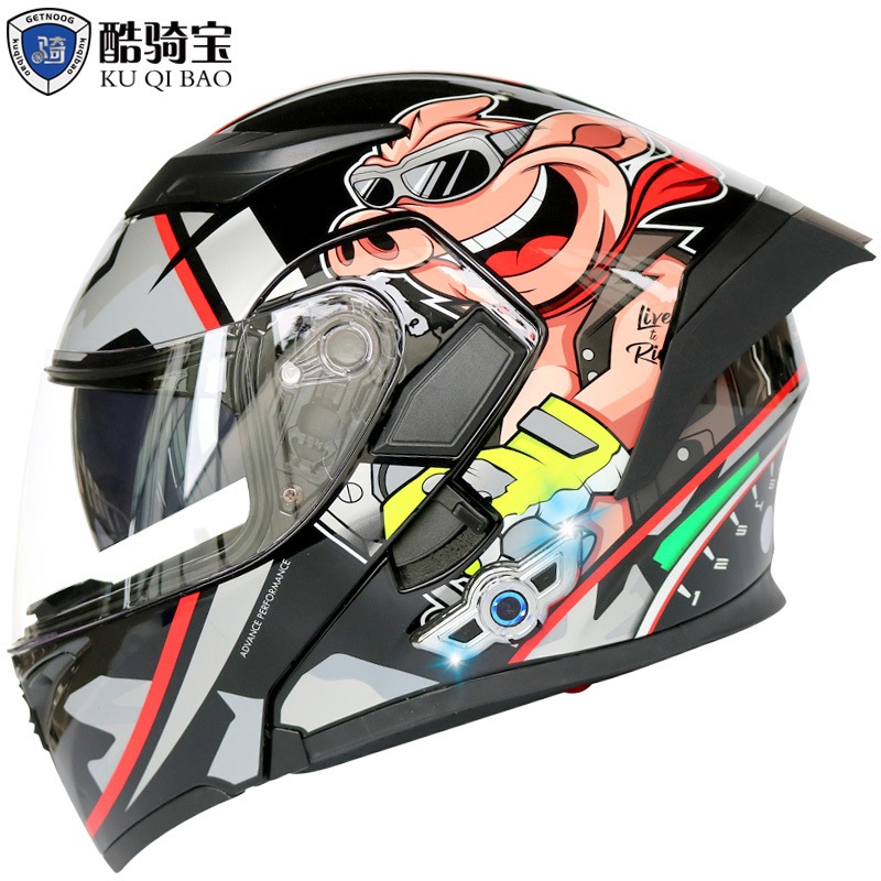 メーカー再生品】 オートバイBluetoothヘルメットカバーなしヘルメットテールフィン付き電動オートバイヘルメット ヘルメット 