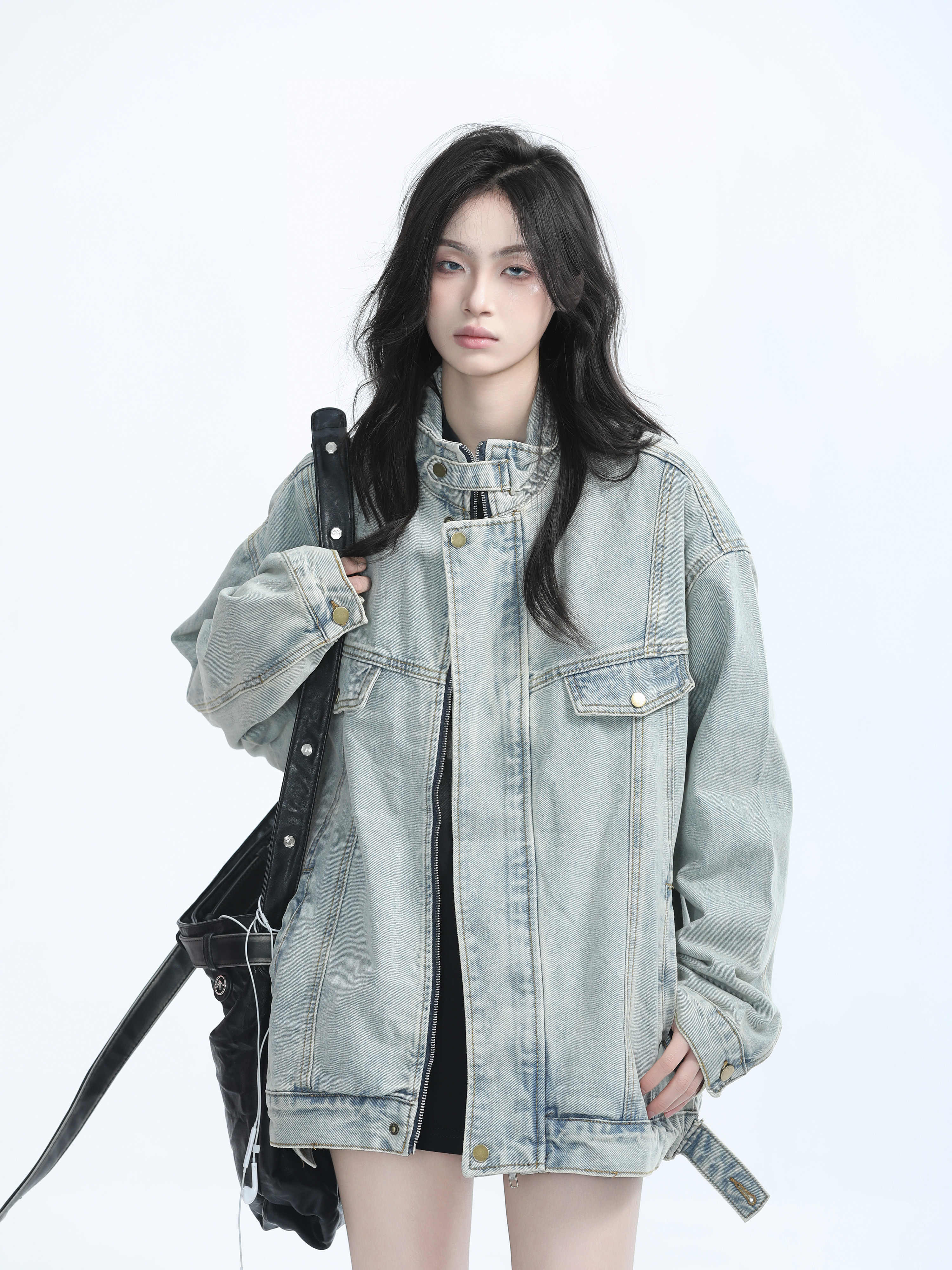 「SHANKONG」【高·品質版】【上品】2025新作 デニムジャケット アウター レトロ ゆったり 韓国ファッション レディーストップス アウター トップス セミロング トップス 4 「SHANKONG」【高·品質版】【上品】2025新作 デニムジャケット アウター レトロ ゆったり 韓国ファッション レディーストップス アウター トップス セミロング トップス 4