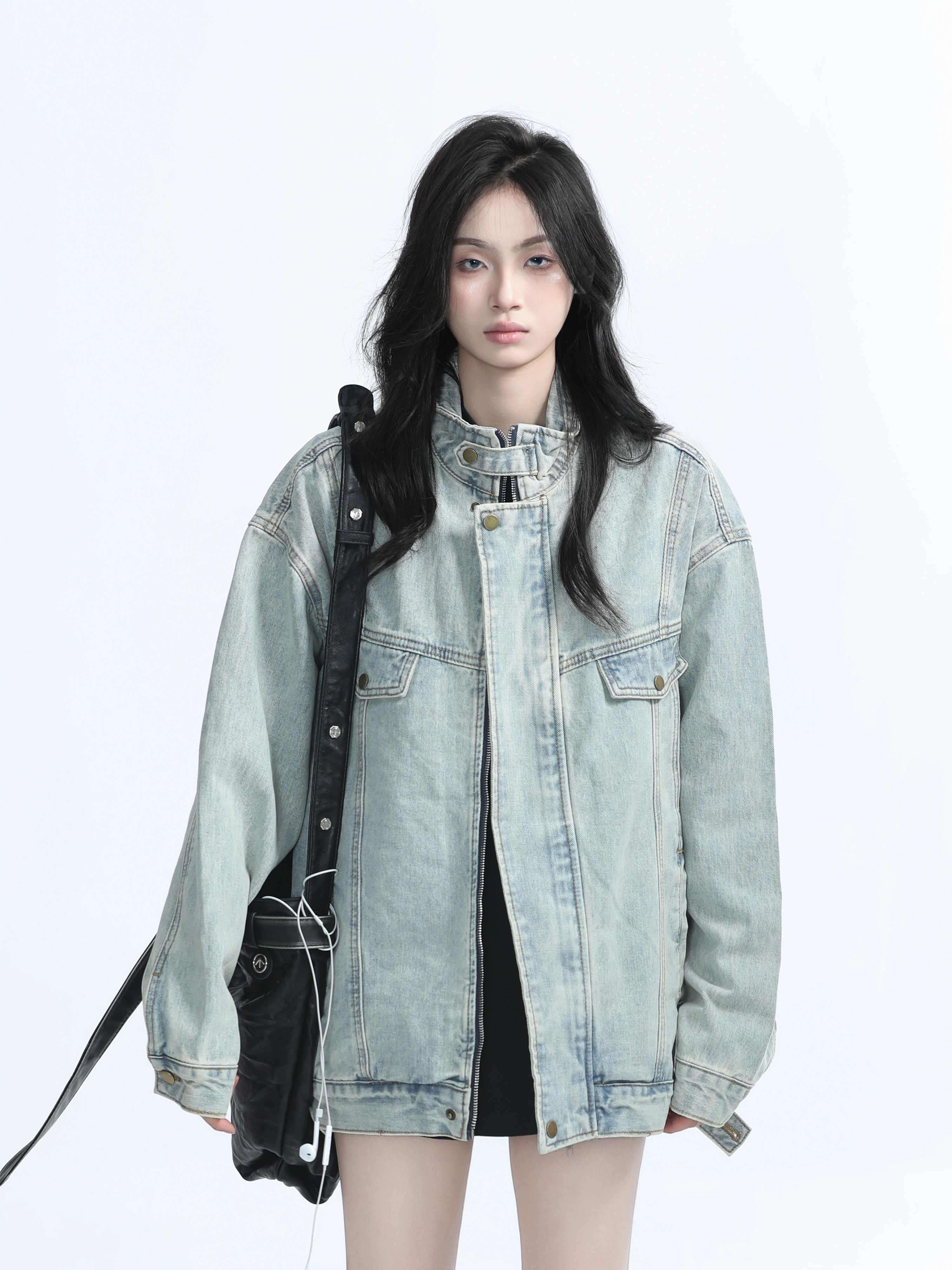 「SHANKONG」【高·品質版】【上品】2025新作 デニムジャケット アウター レトロ ゆったり 韓国ファッション レディーストップス アウター トップス セミロング トップス 4 「SHANKONG」【高·品質版】【上品】2025新作 デニムジャケット アウター レトロ ゆったり 韓国ファッション レディーストップス アウター トップス セミロング トップス 4