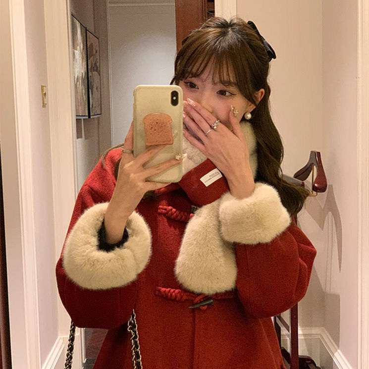 厚手 ラシャコート クリスマスコスチューム 秋冬新作 ホーンバックル ロング アウター レディースファッション ジャケット トップス 厚手 ラシャコート クリスマスコスチューム 秋冬新作 ホーンバックル ロング アウター レディースファッション ジャケット トップス