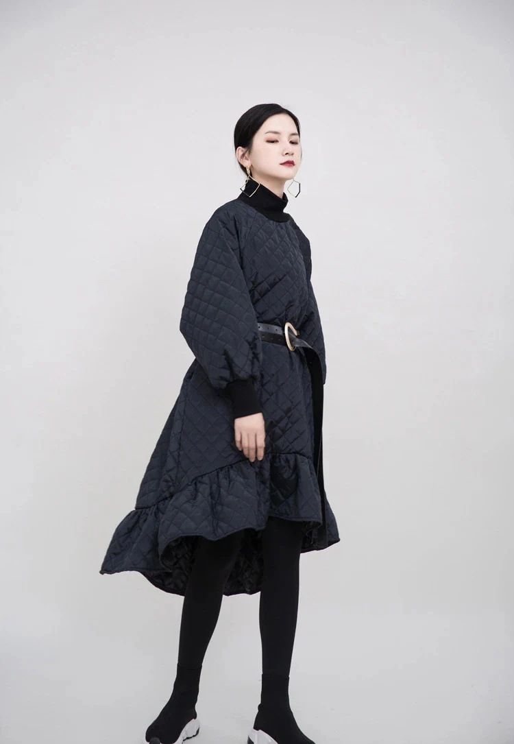 JFashion 中綿ワンピ マーメイド キルティング ミドル丈 レディース 保温 ック ロングワンピース 風 ゆる ワンピ ドレス メガ割