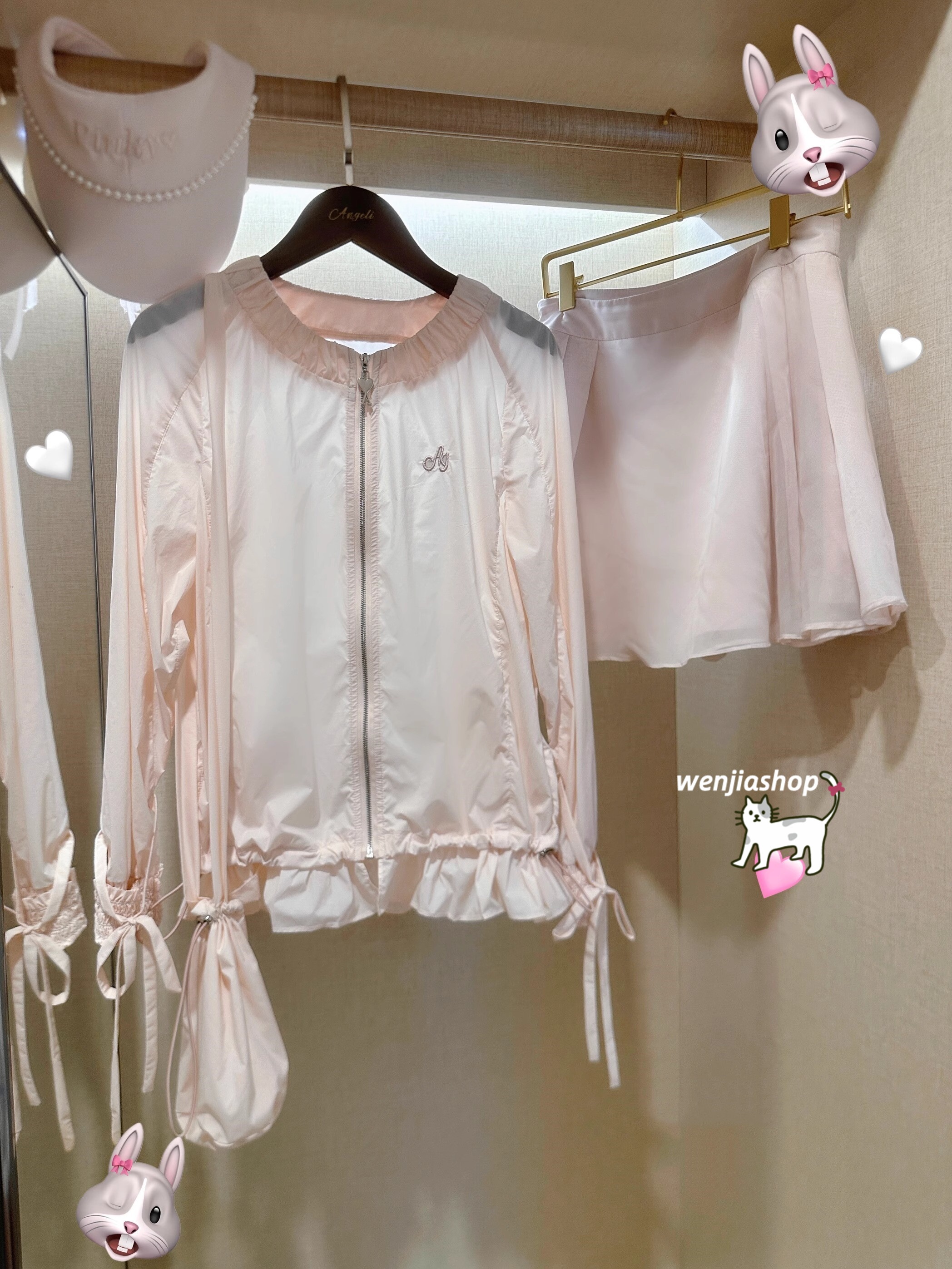 ゴルフウェア 2025 春夏 上下セット 長袖 ジャケット 日焼け止め ミニスカート カーディガ めっちゃ可愛い 速乾 通気 痩せる レディース 韓国風 スポーツ テニスウェア ライトピンク