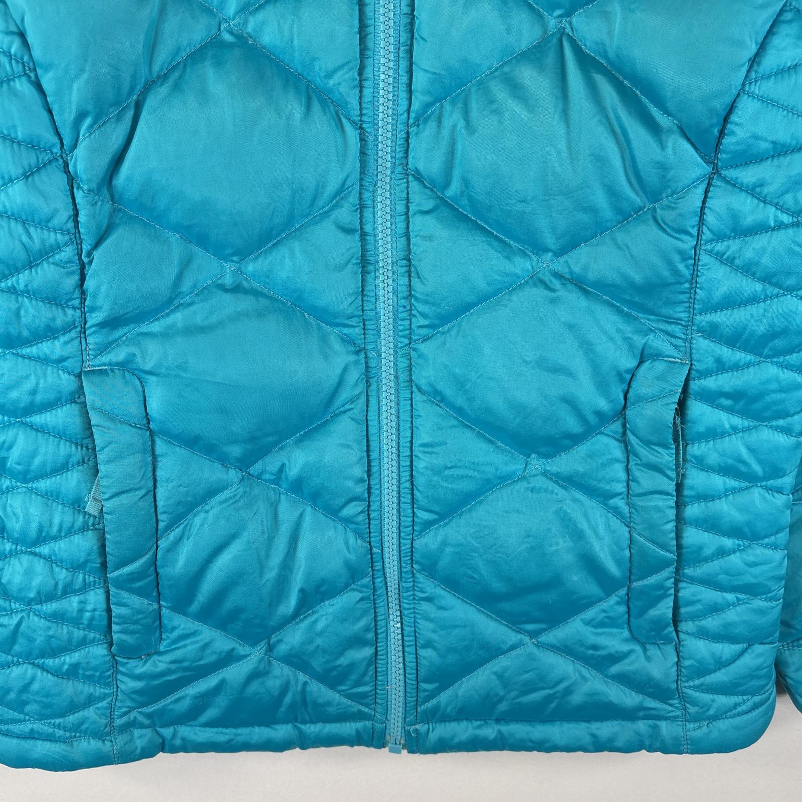 古着 ダウンジャケット ワンポイントロゴ刺繍 550fill フルジップ L 14/16 水色 キッズ 古着 ダウンジャケット ワンポイントロゴ刺繍 550fill フルジップ L 14/16 水色 キッズ
