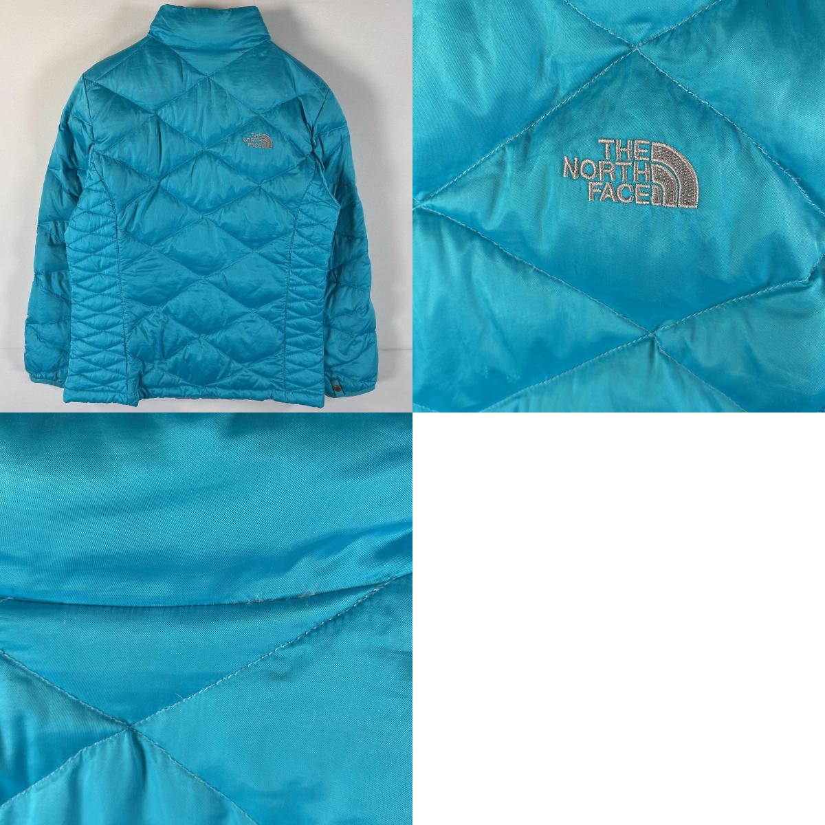 古着 ダウンジャケット ワンポイントロゴ刺繍 550fill フルジップ L 14/16 水色 キッズ 古着 ダウンジャケット ワンポイントロゴ刺繍 550fill フルジップ L 14/16 水色 キッズ