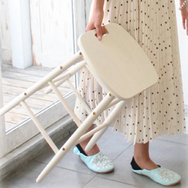 スツール 高さ60cm ine 姫系 ホワイト 白 ハイスツール 木製 天然木 椅子 イス