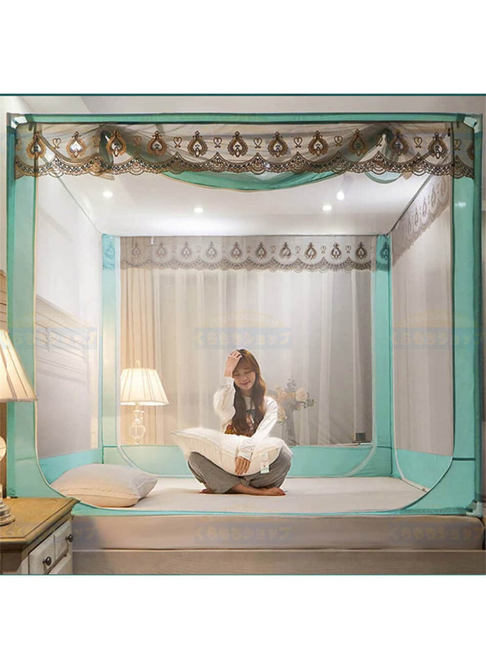 新品更新 まとめ買い得刺繍蚊帳 U型三つドア 家庭用蚊帳 ファスナー お手入れやすい 厚みのある 密度が高い 大人 子供 夏 蚊帳 大空間 密度が高い 除け 蚊よけ 寝具ベッド蚊帳 寝具 底生地付き