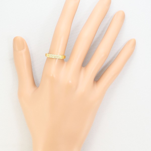 K18 18金 YG イエローゴールド リング 指輪 11号 ダイヤ 0.22 ジュエリー 中古