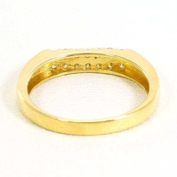 K18 18金 YG イエローゴールド リング 指輪 11号 ダイヤ 0.22 ジュエリー 中古