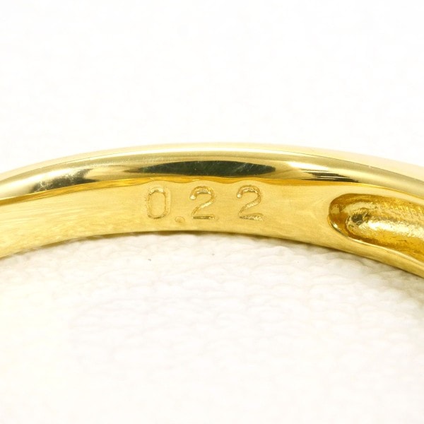K18 18金 YG イエローゴールド リング 指輪 11号 ダイヤ 0.22 ジュエリー 中古