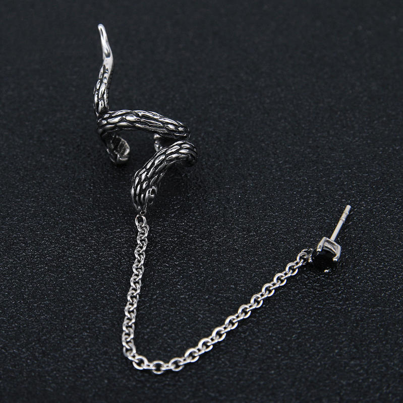 スネイクイヤーカフブラックジルコニアチェーンピアス 1個販売 片耳 蛇 ヘビ 鎖 繋ぐ キャッチ スタッドピアス 耳 軟骨 18G 18ゲージ 男性 女性 プレゼント sst-s-01055xx スネイクイヤーカフブラックジルコニアチェーンピアス 1個販売 片耳 蛇 ヘビ 鎖 繋ぐ キャッチ スタッドピアス 耳 軟骨 18G 18ゲージ 男性 女性 プレゼント sst-s-01055xx