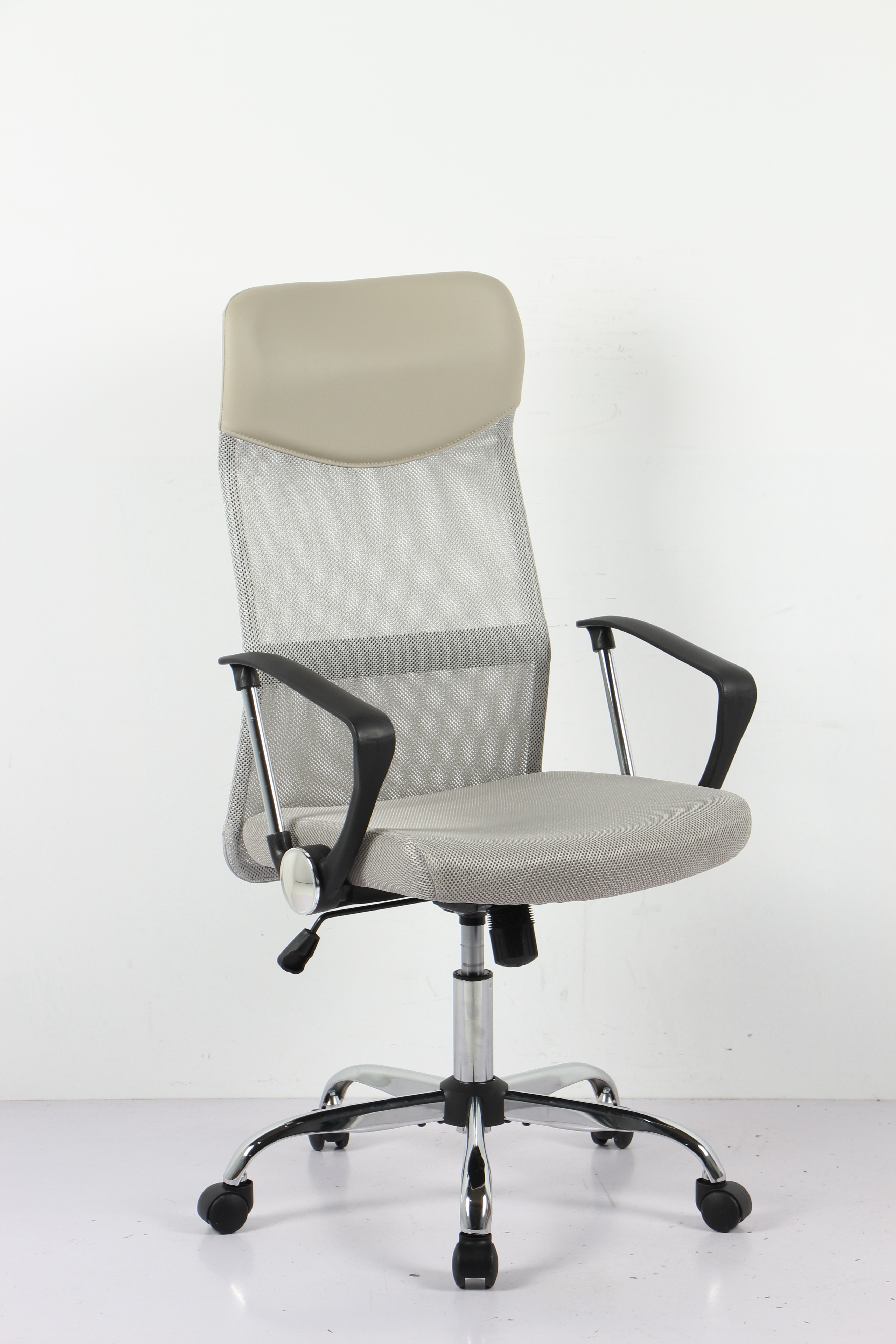 【国内即発送】【グレージュ】オフィスチェア メッシュ+PU ハイバック　大人気205